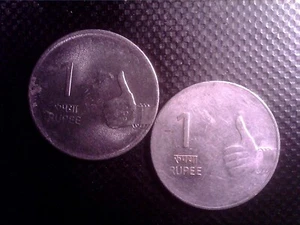 INDIA 1 RUPEE 2008 2010 AUG01F - Picture 1 of 2