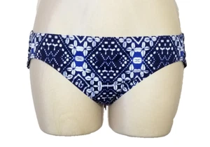 Tommy Bahama Women Small Hipster Bikini Swim Bottoms Blue Indigo Cowrie Diamonds - Picture 1 of 8