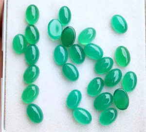 21.10 Ct NATURAL GREEN ONYX OVAL SHAPE CABOCHON LOOSE GEMSTONE - Picture 1 of 2