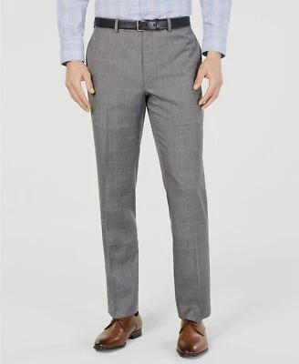 $284 Marc New York 37W 33L Para Hombres Calce Moderno Gris Vestido a Cuadros Traje Pantalones Pantalones Foto 1 de 4