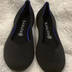 Rothy's The Flat Black Solid Knit Fabric Ballet Flats~Women’s US 10 EU 41~ - Picture 1 of 11