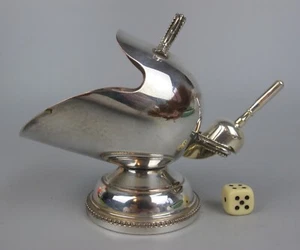 Silver plated Scuttle Cellar: Sugar or Salt. Bowl with a Scoop. Vintage. Quality - Picture 1 of 9