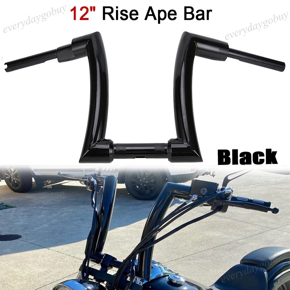 12'' Rise Ape Hanger DNA MONSTER Fat Bars 2" Handlebar For Harley Sportster Foto 1 de 4