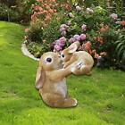 Easter Bunny Figurine Cute Resin Garden Statue for Shelf Cabinet Bookshelf