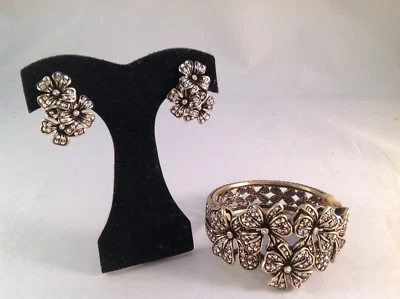 Pulsera de cristal trébol de 4 hojas Heidi Daus con pendientes a juego NUEVO Foto 1 de 3