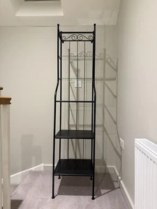 IKEA Shelving Unit 42x176cm Black Metal Cast-Iron Style Glass IKEA RÖNNSKÄR - Picture 1 of 14