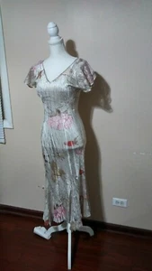 Neu Komarov Kleid V-Ausschnitt mit Kurzarm Blumendruck Farbe Gr. S - Bild 1 von 5