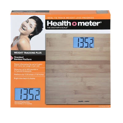 Health o Meter Standard Digital Home Bathroom Scale w/ Natural Bamboo Platform - Image 1 of 2