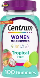 Centrum Women's Multivitamin Gummies Tropical Fruit NATURAL Flavors 100ct - Picture 1 of 12