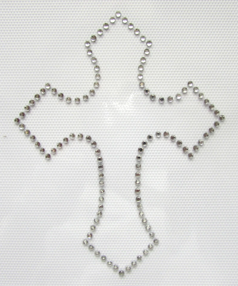 THE SPARKLE FAIRY KREUZ Bügelbild Hotfix Strass Diamant Transfer Motiv, RELIGIÖS, GOTHIC