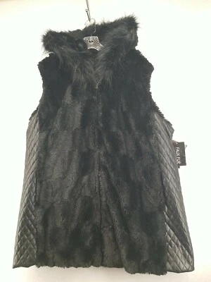  CHALECO ADRIENNE LANDAU MUJER TALLA 3XL PIEL SINTÉTICA SIN MANGAS CON CAPUCHA Foto 1 de 4