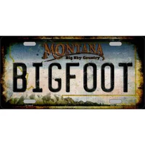 Etiqueta de placa de metal novedoso Bigfoot Montana - Imagen 1 de 1