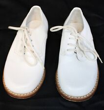 Strasburg Classic Parker Leather Dress Saddle Shoes sz 10 Unisex Kids White