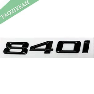 Gloss Black 840i Numbers Letters Rear Trunk Emblem Badge For 840 i 8 Series - Picture 1 of 3