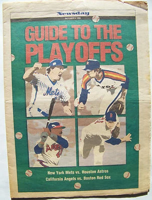 New York Mets Shea Stadium 10/5/1986 Newspaper NY Newsday Guide To The Playoffs - Image 1 of 4