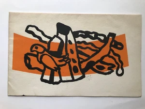 Fernand LEGER Lithographie Pochoir Gérard BLANCHARD 1956 Invitation numéroté - Picture 1 of 9