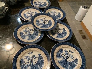 Nikko Double Phoenix 7.25” Bread Plate, Blue & White & Gold Occupied Japan - Picture 1 of 4