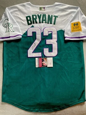COLORADO ROCKIES- KRIS BRYANT AUTOGRAPH #17 CITY CONNECT NIKE JSA AS72944 - Image 1 of 4