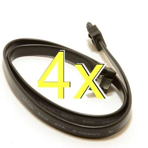 [4er-Pack] 50 cm SATA 3 Verriegelungsstecker auf rechtwinkligen Stecker 6 GB High-Speed-Kabelleitung - Bild 1 von 8