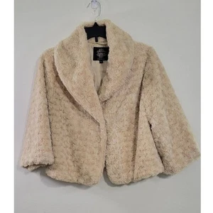 Anthropologies Solitaire Faux Fur Jacket Womens Large Cozy Hippie Boho Retro  - Picture 1 of 9