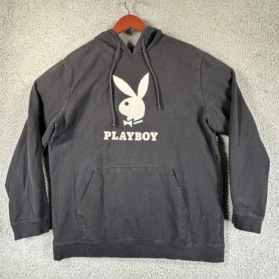 Playboy By Pacsun Black Hoodie Size L Kangaroo Pocket Skater Surfer - Image 1 of 4