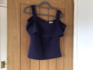 Next Navy Blue Bardot Top Size 12 - Picture 1 of 5