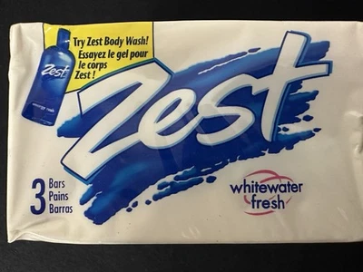 VTG 1990's~   ZEST WHITEWATER FRESH 3 BARS 4.5 OZ  SOAPS~ MADE IN USA~SEALED - Image 1 of 3