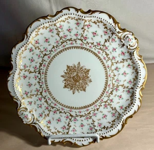 Comte D'Artois Limoges Frankreich Floral & Gold 9" Teller - Bild 1 von 2