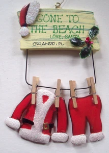 Santa gone to Beach  Orlanda FL Christmas ornament - Picture 1 of 4