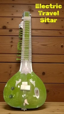 Sitar Eléctrico Profesional Instrumento Clásico Indio 7+9 Cuerdas Afinación Madera Foto 1 de 4