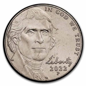 Moneda de cinco centavos 2022 P Jefferson Nickel Liberty Monticello - Imagen 1 de 6