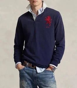 Ralph Lauren Calce Clásico Heráldico Jersey Rugby Camisa Crucero Azul Marino Para Hombre Talla XL - Imagen 1 de 6