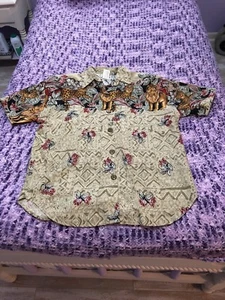 Separate Ausgabe mehrfarbiges Kurzarm-Top mit Knopfleiste Größe Medium - Bild 1 von 5