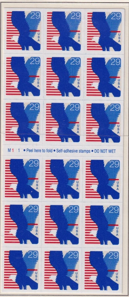 United States Scott 2598a MNH 1994 29¢x18 Bald Eagle Self-Adhesive Pane - Image 1 of 1