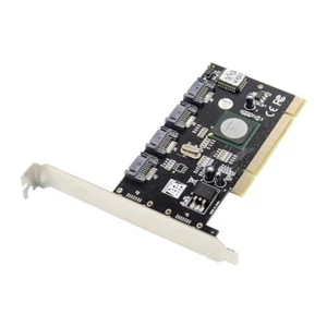 4 Ports SATA 2.0 to PCI RAID Controller Card Sil3124 Chip Support RAID 0/1/5/0+1 - Picture 1 of 4