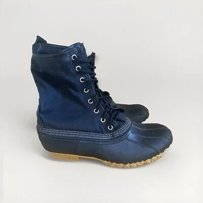 Охотничьи ботинки LL Bean резиновые и кожаные верхние размер 10 черные женские цвет Duck - Изображение 1 из 4