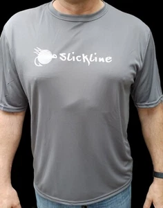 SLICKLINE Men's Quick Dry Moisture Wicking Cool Short Sleeve Fishing T-Shirt NEW - Picture 1 of 4