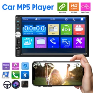 7" 2 Din Car Stereo FM Radio Bluetooth MirrorLink USB Touch Screen With Camera - Picture 1 of 12