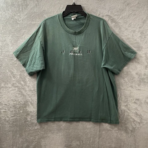 New York Jets Lee Sport L Football Embroidered NFL Short Sleeve Green Crew Neck Cover