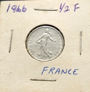 1966 France 1/2 Franc Nice High Grade Collector Coin---NICE WORLD COIN - Picture 1 of 3