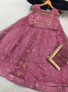 Designer Bollywood Designer Lehanga Choli Size 40 With Margin Inside Pink Dark - Picture 1 of 1