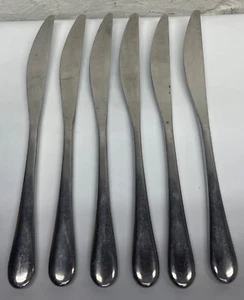 GS Gourmet Settings Serrated Dinner Knife Lot of 6 Stainless Steel Flatware 9.5” - Picture 1 of 7
