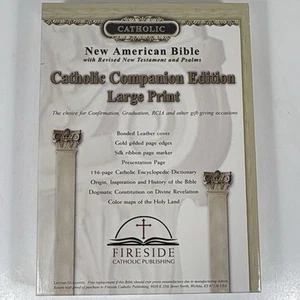 Holy Bible Catholic Companion Edition for Adults NAB Fireside Gold Guilded - Picture 1 of 5