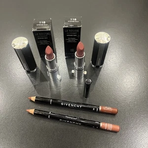2 Givenchy Nude MINI LE ROUGE INTERDIT INTENSE Lipsticks 116 + 2 Liners - Picture 1 of 5