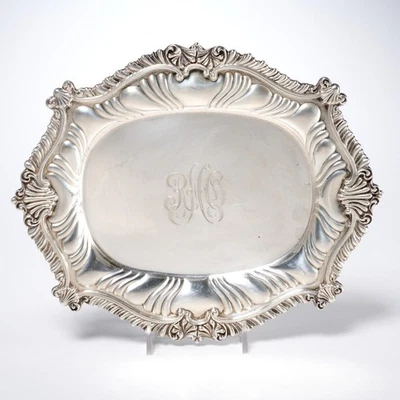 Bailey Banks & Biddle Vintage Sterling Silver Salver Tray Monogram 445 Grams - Image 1 of 4