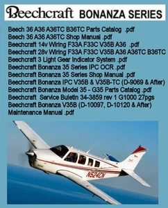 Beechcraft Bonanza 11 in 1 manuals Service Parts Manuals custom Computer CD - Picture 1 of 16