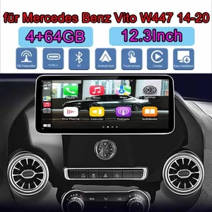 12.3" QLED For Mercedes Benz Vito W447 14-20 Android 13 Car Stereo GPS FM RDS - Picture 1 of 12