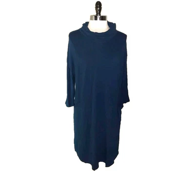 J. JILL размер L Shift платье бирюзовый синий 3/4 рукав эластичной вязаные карманы - Изображение 1 из 4