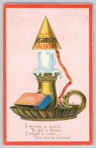 1911 Tuck Valentine “Love Tributes” No. 5 – Match & Flame Comic, Posted - Picture 1 of 3