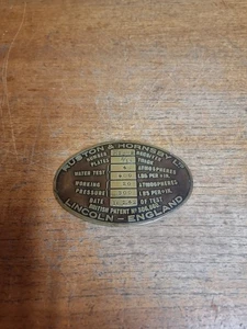 Ruston & Hornsby Lincoln England Brass Engine Plaque Plate Plaque Boiler Steam  - Picture 1 of 5